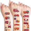 10 Sheets Fire Truck Temporary Tattoos for Kids Firefighter Birthday Party Supplies, Steam Train Railroad Themed Stickers, Classroom Rewards Stickers for Classroom Rewards Gifts view 1