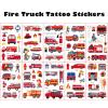 10 Sheets Fire Truck Temporary Tattoos for Kids Firefighter Birthday Party Supplies, Steam Train Railroad Themed Stickers, Classroom Rewards Stickers for Classroom Rewards Gifts view 2