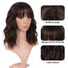 VCKOVCKO Short Bob Wigs Brown Mix Orange Wavy Wig With Air Bangs Women's Shoulder Length Curly Wavy Synthetic Cosplay Wig Brown Mix Orange for Girl (12", 8/30) view 2