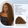 Brown Human Braiding Hair for Boho Braids,150g 24 Inch 6 Bundles # 30 Deep Water Wave Bulk Boho Curly Human Hair Bundle for Braiding,12 A Auburn No Weft Wet and Wavy Knotless Braiding Hair Extensions view 3