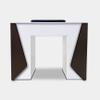 Modern Nail Table for Salon  Manicure Desk with Quartz Top, MDF Wood, Armrest & 360 Wheels  White and Gray Station for Nail Techs (Espresso) view 1