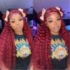 34 34 34 inch 99j Human Hair Bundles Burgundy Deep Wave 3 Bundles Vinmdonm Red Bundle Human Hair Extensions 300g view 2