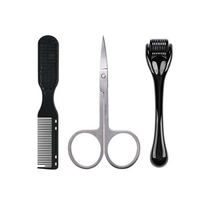 ACHANHUAI Beard Care Trio Set Men's Beard Brush Comb Beard Trimming Care Set Beard Set