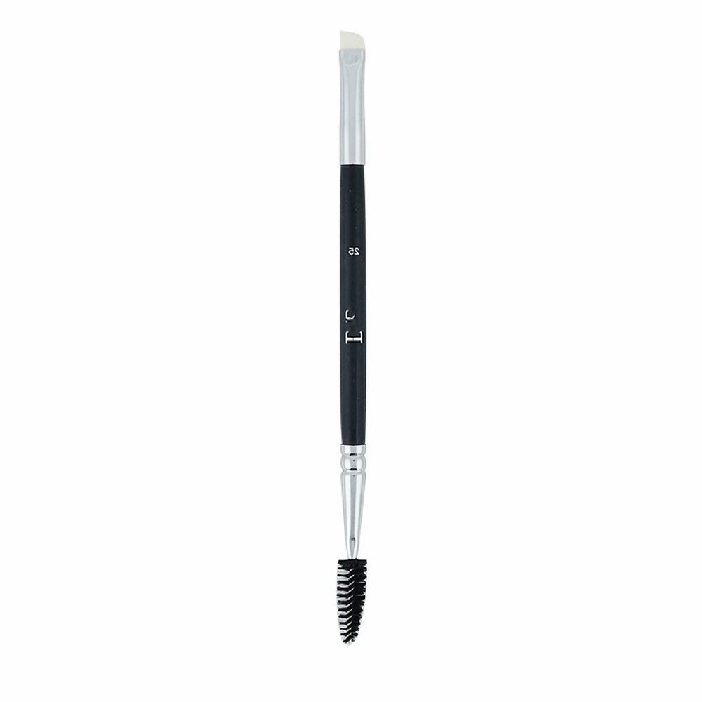 Double-ended eyebrow brush, eyelash curl, spiral brush, portable beginner bevel eyeliner brush, 2-in-1 thrush artifact makeup brush