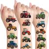 10 Sheets Tractor Temporary Tattoos for Kids,Farm & Construction Themed Party Supplies, Birthday Decorations, Tattoo Stickers for Boys & Girls, Classroom Rewards, Carnival Prizes view 1