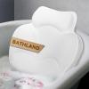 Bathland Bath Pillows for Tub - Luxury Bathtub Pillow Neck, Head, Back Support, Soft 4D Mesh Fabric and Non-Slip Suction Cups & Quick Dry, Fits All Tubs, Bath Soaking Accessories Spa Gifts, White view 1