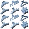 12 Pcs Claw Clips, Multi-Shapes Hair Clips for Women Girls, Non-Slip Large Jaw Claw Clips for Thick Thin Curly Hair Accessories (Light Blue) view 1