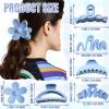 12 Pcs Claw Clips, Multi-Shapes Hair Clips for Women Girls, Non-Slip Large Jaw Claw Clips for Thick Thin Curly Hair Accessories (Light Blue) view 4