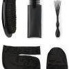 Black Curly Handle Beard Brush Set Beard Care 6 Piece Set Men's Styling Beard Comb Cleaning Tools view 3