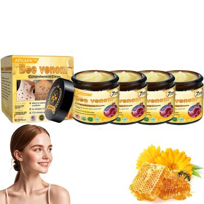 Bee Venom Comprehensive Cream, Professional Bee Venom Skin Treatment Cream, bee Venom All-in-One Cream-50G, Anti-Aging, Hydrating, Natural Ingredients for All Skin Types (4 Bottle)