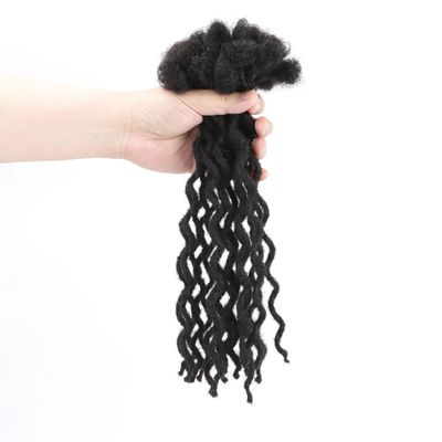 0.6cm Thickness Real Human Hair Dreadlock Extensions 10 Inch 10 Strands Full Handmade Permanent Curly Locs Extensions Human Hair Can Be Dyed and Bleached