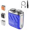 2025 New Portable Rotary Double-Ring Electric Shavers, Mini Double-Head Electric Shavers, Waterproof Shaver, Trend Suitcase Shaver, Easy to Clean, Suitable for Home Travel (Blue) view 1