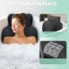 Bathland Bath Pillows for Tub - Luxury Bathtub Pillow Neck, Head, Back Support, Soft 4D Mesh Fabric and Non-Slip Suction Cups & Quick Dry, Comfort Fits All Tubs, Relaxation Spa Gift, Grey view 4