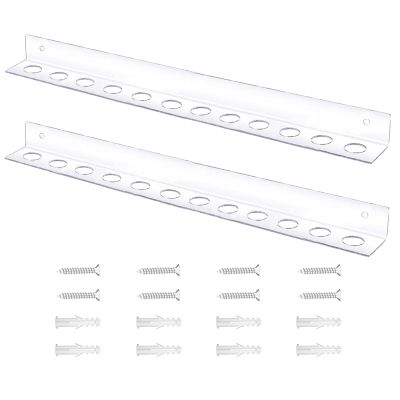 2 Pcs Acrylic Wall Mounted Shear Holder with Screws Salon Shear Holder 12 Slot Shear Organizer for Dogs and Cats Beauty Salon Barber Store Office Home, 15.75" Wide 0.12" Thick