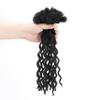 100% Real Human Hair 0.4cm Width 12 Inch Curly Loc extensions Human Hair 10 Strands Full Handmade Dreadlock Extensions Can be dyed Natural Black Color view 2