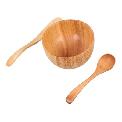 Beaupretty Wooden Facial Mask Mixing Bowl Set 3-Piece Skincare Tool Spatula for DIY Masks Beauty Spa Accessories for Home Use