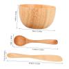 Beaupretty Wooden Facial Mask Mixing Bowl Set 3-Piece Skincare Tool Spatula for DIY Masks Beauty Spa Accessories for Home Use view 2