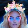 JAKAWIN Light Up Tiara Silver Mermaid Costume Crown for Women view 3