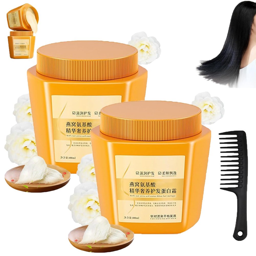 Amino Acid Essence Luxury Nourishing Hair Protein Cream, Bird Nest Amino Acid Hair, Birds Nest AminoAcid Essence Luxury Nourishing Hair Protein Cream for Curly Hair (1000ml)