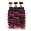 BilltiiWW Ombre 1B99j Deep Wave Bundles Two Tone Black Mixed With 99j Deep Wave Bundles Brazilian Human Hair Weave Soft and Silky for Women 16 18 20 Inch view 3