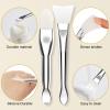 2PCS Facial Mask Brush Applicator Double-Ended Face Mask Brush for Mud Clay Modeling Mask, DIY, Soft Silicone Face Mask brush, Mask Applicator Tool with Digging Spoon Brush view 3