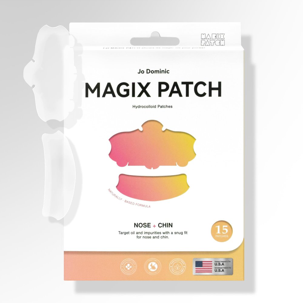 Jo Dominic MAGIX PATCH Nose & Chin Pimple Patches Hydrocolloid Acne Patches for T-Zone Care  Absorbs Oil, Zits & Blemishes Overnight  Vegan, Cruelty-Free Skincare (15 Count)