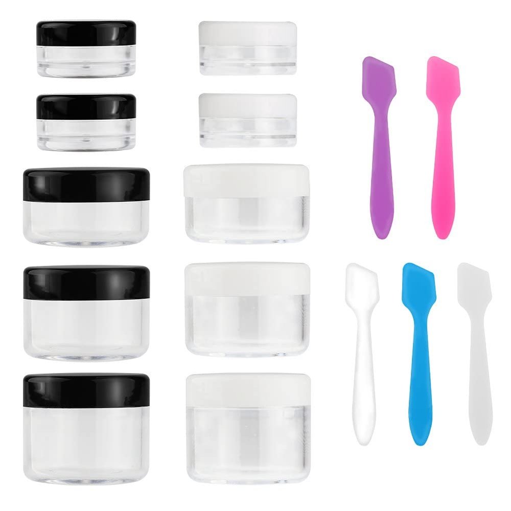 10 Pack ClearMakeup Travel Containers with Lids Kit for Toiletries for Toiletries Travel Size Containers Kit for Toiletries,Silicone Cream Jars,Leak-Proof Travel Accessories