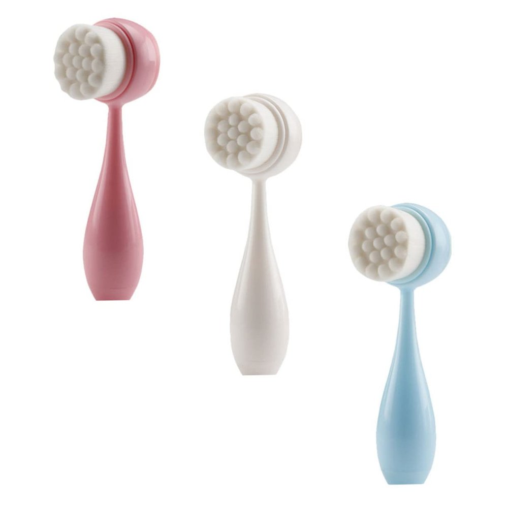 Beaupretty 3pcs Face Brush Double-Sided Cleansing Massage Tool for Gentle Exfoliation Deep Pore Cleaning and Skin Care Absorption