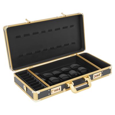 Ageanbri Professional Barber Supplies Case, Barber Cases for Clippers and Supplies, Hairdressing Tools Storage Case with Handle and Secure Numlock, Barber Travel Case (Gold)