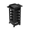 Salon Rolling Trolley on Wheels with 5 Drawers/Heat-Resistent Accessories/Stainless Steel Frame Storage Tool for Barbershop Beauty Spa and Hair Salon Beauty (Black-T27) view 2