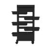 Salon Rolling Trolley on Wheels with 5 Drawers/Heat-Resistent Accessories/Stainless Steel Frame Storage Tool for Barbershop Beauty Spa and Hair Salon Beauty (Black-T27) view 4