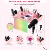 LKT COBTAC Extension Salon Tray Hair Extension Cart Tray Pink Multi-Function Extensions Rolling Tray with Blow Dryer Holder and Storage Platform view 4