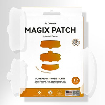 Jo Dominic MAGIX PATCH T-Zone Acne Patches Large Hydrocolloid Pimple Patches for Forehead, Nose & Chin Absorbs Oil & Blemishes Fast Vegan & Cruelty-Free (12 Count)