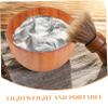 FELTECHELECTR Men Wooden Shaving Bowl Wood Shave Soap Dish For Rich Foam Elegant Beard Care Accessory For Bathroom Travel Or present Giving view 3