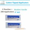 200 Counts Medical Cotton Swabs With Big End and Wooden Stick, Graded Cotton view 4