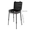 Barber Case Lockable Professional Barber Toolbox with 4 Support Legs and Bag Professional Stylist Supplies Case Hairdresser Tool Box for Clippers and Supplies (18.9*14.96*7.87in, Black) view 2