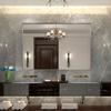 36x24inch Glossy Brushed Silver ed Mirror for Bathroom Rectangular Wall Bathroom Mirror Metal e (Horizontal Vertical) ET910 view 1