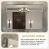 36x24inch Glossy Brushed Silver ed Mirror for Bathroom Rectangular Wall Bathroom Mirror Metal e (Horizontal Vertical) ET910 view 3