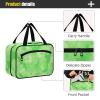 Yoogain Green Flowers hanging mens travel toiletry bag with hook, designer foldable waterproof toiletry bag for essentials for women trip kit de para mujer L view 4