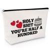 50th Birthday Gifts for Women Makeup Bag Happy Birthday Gifts for Mom Grandma Aunt 50 Years Old Present for Her Cosmetic Bag Christmas Mother's Day Present for Coworker Friends Zipper Travel Pouch view 1