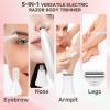 Bikini Trimmer for Women, Rechargeable 4H Use Electric Razors for Women with LED Display Painless 5 in 1 Facial Nose Pubic Hair Removal IPX7 Waterproof Body Shaver for Leg Armpit Eyebrows Femal Gift view 2