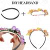 2Pcs Satin Headbands Women Girls Non-Slip Fashion Headband Plain Wide Hair Band Hoops Elastic Solid Hairband DIY Holiday Costume Accessories for Cosplay Holiday Halloween (Black; White, 1.5cm) view 3