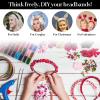 2Pcs Satin Headbands Women Girls Non-Slip Fashion Headband Plain Wide Hair Band Hoops Elastic Solid Hairband DIY Holiday Costume Accessories for Cosplay Holiday Halloween (Black; White, 1.5cm) view 4