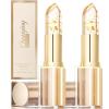 2Pcs Transferproof Color Changing Lipstick,Gold Crystal Color Changing Lipstick,Long Lasting 24 Hours Moisturizing Glossy Shine Lip Gloss for Women view 1