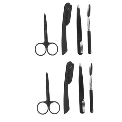 Beaupretty 2sets Eyebrow Grooming Kit Trimmer Brush Tweezers and Scissors for Precise Shaping and Trimming for Travel and Personal Use