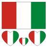 100pc Italian Flag Tattoo Stickers, 25-Sheet IT Italy National Flags Face Temporary Tattoo Adult, Patriotic Small Italian Flag Fake Tattoo for Men Women Party Decoration view 1