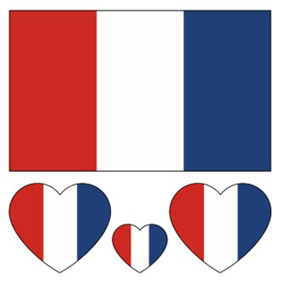 100pc French Flag Tattoo Stickers, 25-Sheet France FR National Flags Face Temporary Tattoo Adult, Patriotic Small French Flag Fake Tattoo for Men Women Party Decoration