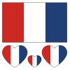 100pc French Flag Tattoo Stickers, 25-Sheet France FR National Flags Face Temporary Tattoo Adult, Patriotic Small French Flag Fake Tattoo for Men Women Party Decoration view 1