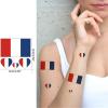 100pc French Flag Tattoo Stickers, 25-Sheet France FR National Flags Face Temporary Tattoo Adult, Patriotic Small French Flag Fake Tattoo for Men Women Party Decoration view 4