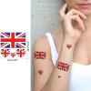 100pc British Flag Tattoo Stickers, 25-Sheet UK Union Jack National Flags Face Temporary Tattoo Adult, Patriotic Small United Kingdom Flag Fake Tattoo for Men Women Party Decoration view 4